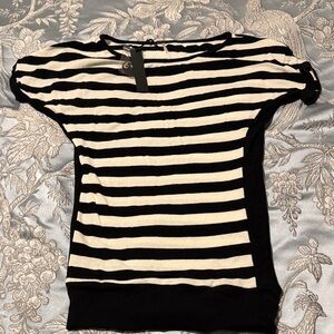 Classic Black and White Striped Women's Tee